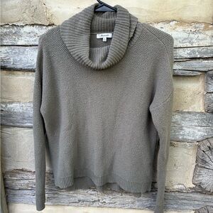 Madewell Olive Green Cowl Neck Chunky Pullover Knit Sweater Cotton Blend Size M